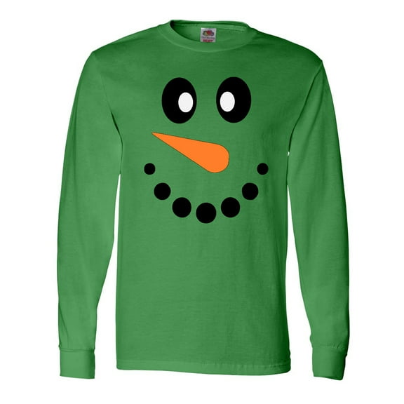 Inktastic Cute Smiling Snowman Face with Carrot Nose Long Sleeve T-Shirt