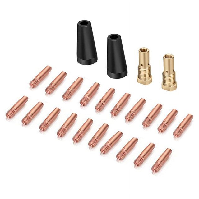 Kit de Soplete de Soldadura MIG de 24 Piezas, Puntas de Soldadura de LatóN de 0,8/0,9 Mm, Kit de Puntas para Boquilla de Flujo Sin Gas para FC90 Easy Weld
