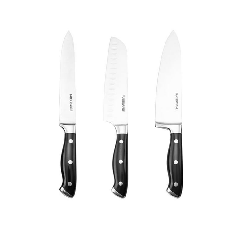 Farberware 15-piece Black Forged Triple Riveted Stainless Steel Knife Set 