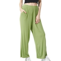 Defitshape Women's Plus Size Cotton Pajama Pant Summer Sleep Bottoms Soft Cool Comfy Stretch Fall Lounging Spring Loose Casual Loungewear Light Green X-Large