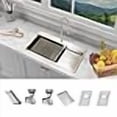 thumbnail image 3 of 33 Inch KABCO 16 Gauge Large Deep Modern Double Bowl Drop In or Undermount Stainless Steel Workstation Kitchen Sink Work Station Sink Combo, 3 of 4