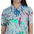 thumbnail image 6 of Moomaya Printed Short Top For Women Summer Casual Zip Collar Tee T-Shirts, 6 of 8