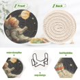 thumbnail image 4 of Cat Astronaut in Moon Stars 6 Pcs Drink Coasters with Holder Absorbent Coasters Woven Coasters for Drinks Table Desk Protection Home Decor, 4 of 7