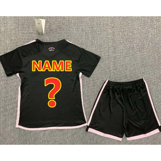 Camiseta De Fútbol MESSI INTER MIAMI Away Negra Para Niños