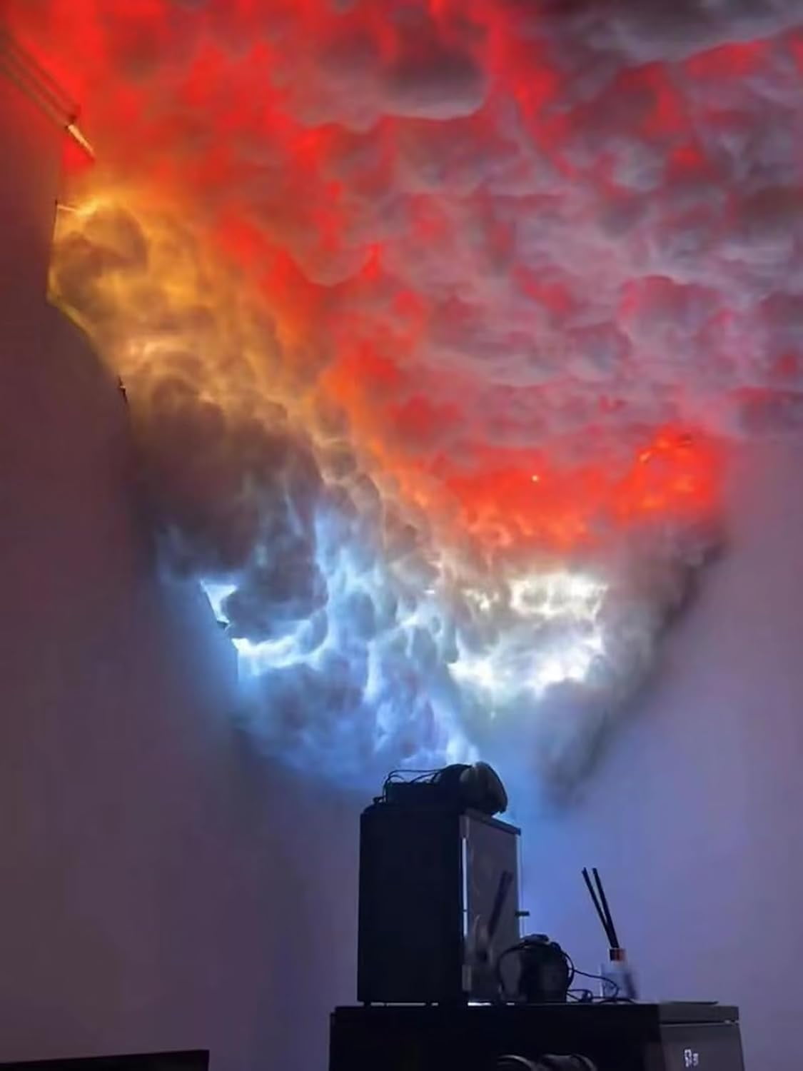 Oenbopo ​3D Cloud Lightning,Cloud Music Sync Multicolor Changing Strip Light, Atmosphere DIY Creative Thunder Cloud Lamp Wall Ceiling Light for Bedroom Gaming Room Party,16.4FT