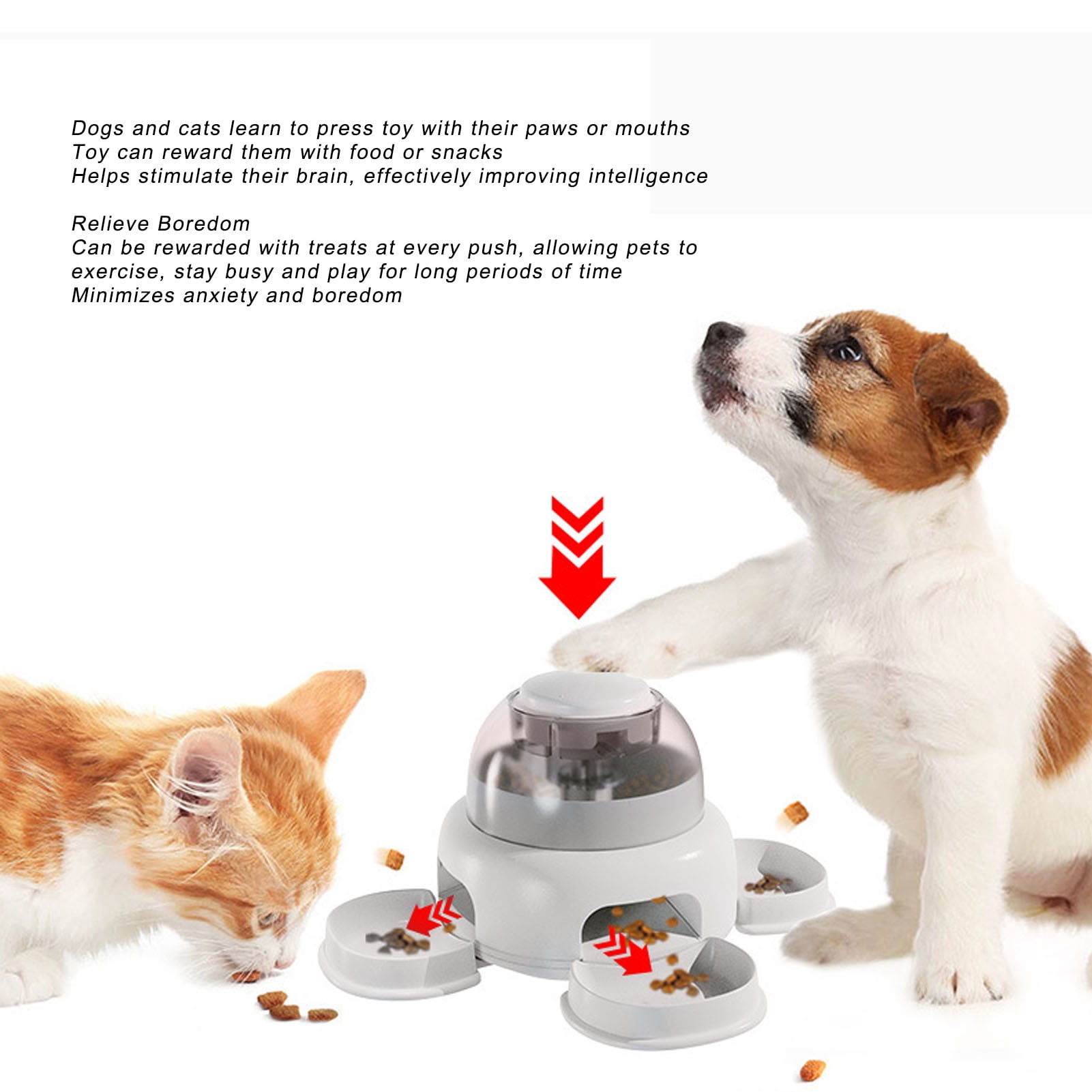 Rupoun Pet Treat Dispensing Toy, Interactive Boredom Relief Intelligence Training Cat and Dog Slow Feeder Puzzle Toy for Mental Stimulation, 8.27 inches / 21 cm