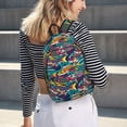 thumbnail image 5 of Disketp Colorful Carp Streamer Mochila de Lona Estampada, Mochila Escolar de Viaje Ligera para Estudiantes y Portátil-Medium, 5 of 5