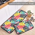 thumbnail image 6 of Dailycode 2 Pcs Kitchen Rug Set Non Slip Absorbent Soft Floor Mats for Kitchen Bathroom Colorful Palm Leaf 19.7"x27.6"+19.7"x47.2", 6 of 7