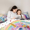 thumbnail image 4 of Metsweet Magical Floral Unicorn Twin Comforter Sets 2pcs, Kawaii Rainbow Rabbit Bedding Set,1 Comforter and 1 Pillowcase, 4 of 6