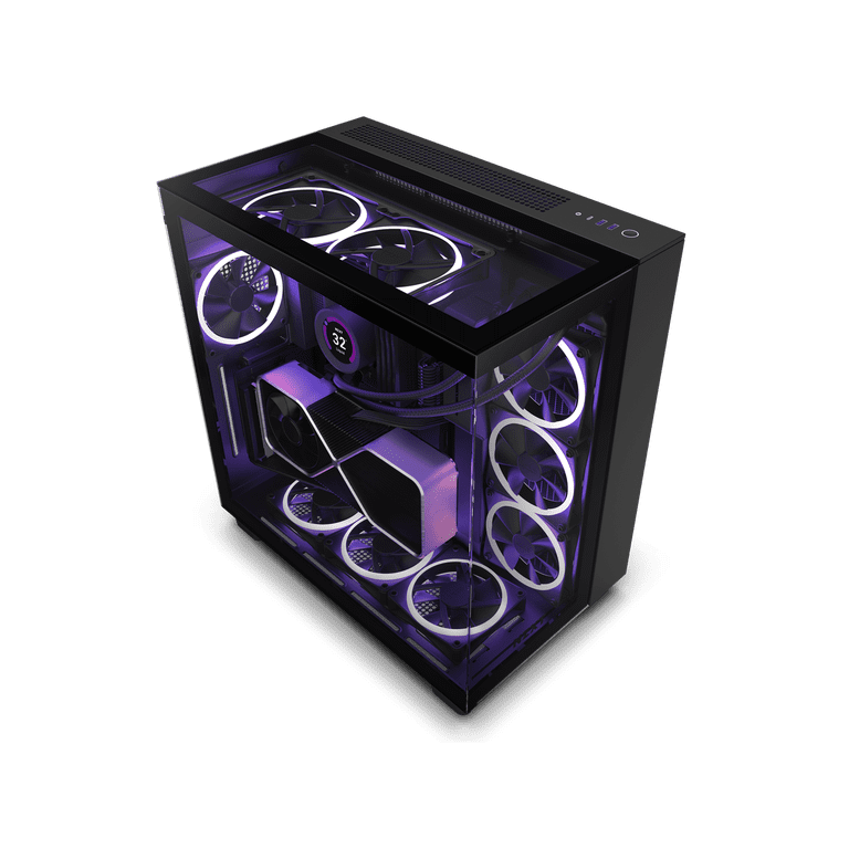 NZXT H9 Elite Mid-Tower ATX PC Case - All Black, Premium Dual