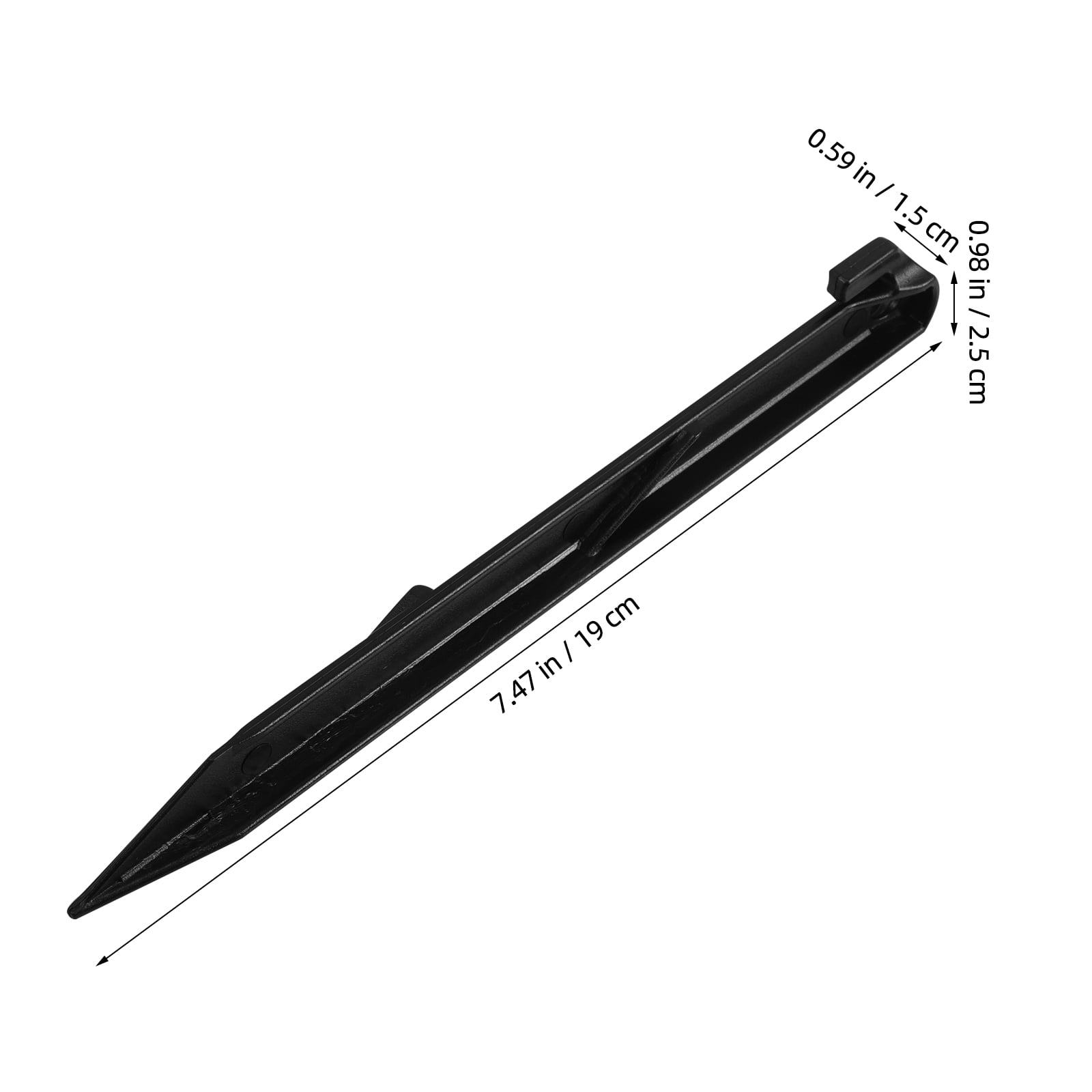 ETHZZLE 50Pcs Black Plastic Lawn Stakes Durable Ground Anchors for Outdoor Tent Use
