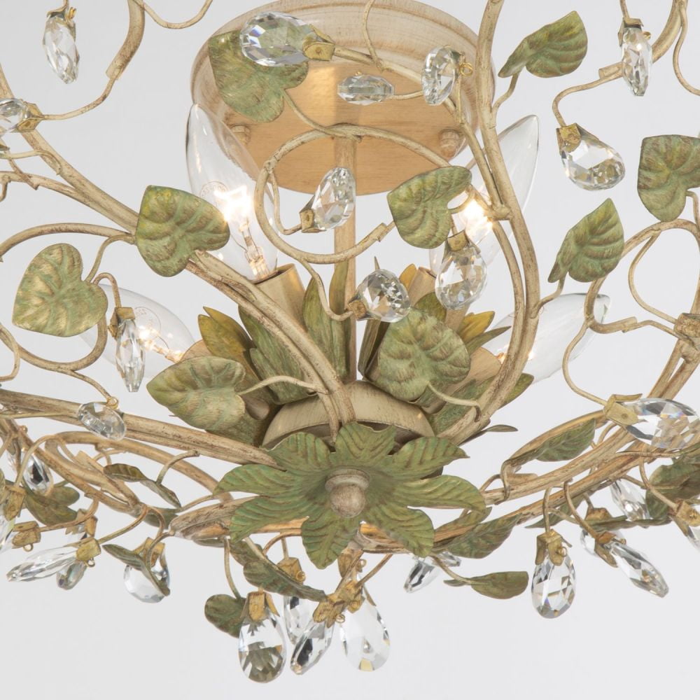 4840-CT Crystorama Lighting Josie Floral 3 Light Ceiling Mount In Classic Style - 20.5 Inches Wide By 8.75 Inches High
