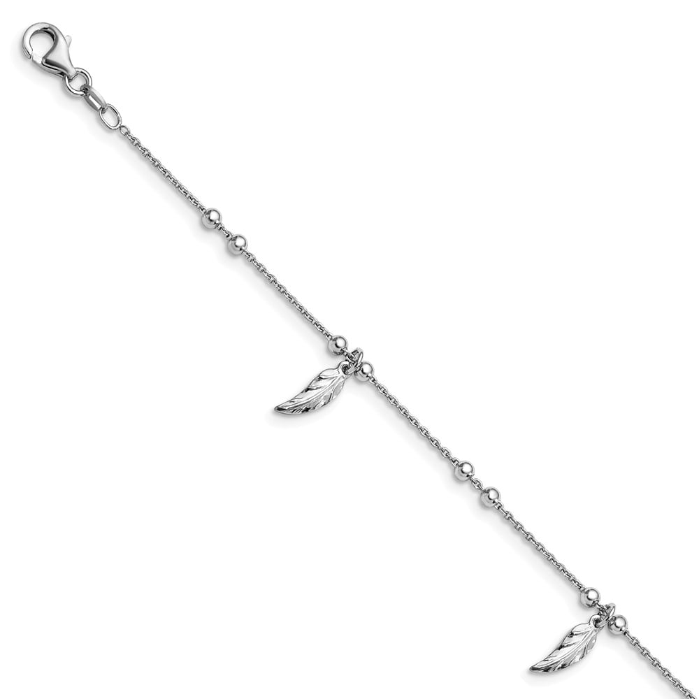 Anklet Length: 9 in Leslies Sterling Silver Polished Cubic Zirconia with 1in ext Sterling Silver