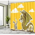 thumbnail image 5 of Ambesonne Yellow Shower Curtain, Knight with Dragon, 69"Wx84"L, Yellow, 5 of 5