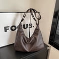 thumbnail image 5 of Entchin Slouchy Hobo Bag for Women, PU Leather Crossbody Shoulder Purse with Adjustable Strap, Soft Vegan Leather Handle Handbag, Casual Everyday Travel Work Bag,Coffee, 5 of 6