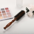 thumbnail image 7 of Unique Bargains Nylon Bristle Round Curling Hair Twill Comb with Wood Handle for Hair Drying Styling Brown 10 Row S, 7 of 7
