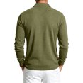 thumbnail image 4 of Mens Long Sleeve Golf Polo Shirt Waffle Knit Fabric Chest Pocket Solid Color Business Casual Top, 4 of 4