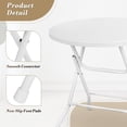 thumbnail image 3 of Round Folding Bar Table – Portable High-Top Bistro Table with Removable Legs, Plastic Resin Top & Steel Frame for Indoor/Outdoor Events, Parties, Patio – White-60cm, 3 of 7