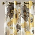 thumbnail image 2 of Rooney Floral Print Room Darkening Window Treatment Curtain Panel Set (52" X 84", Yellow & Gray), 2 of 2