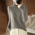 thumbnail image 2 of NMMUED Turtleneck Sweater Women Pullover Sweaters for Women Lightweight Sweaters for Women Knit Sweater for Women Loose Sweaters for Women, Dark Gray XL, 2 of 6