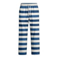 thumbnail image 6 of Men Striped Printed Baggy Pants Elastic Drawstring Waist Wide Leg Casual Sweatpants Loose Streetwear Long Trousers With Pockets 2XL, 6 of 7