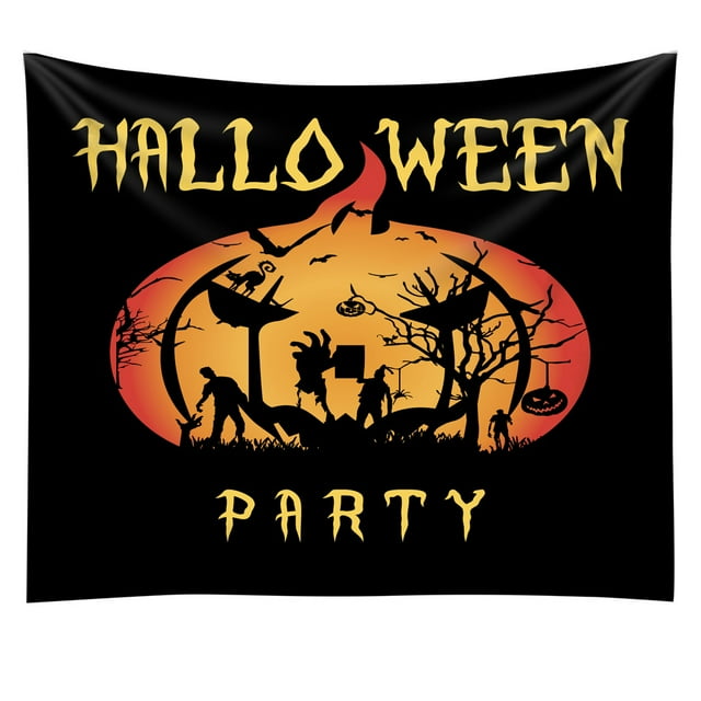 Tapestry Happy Halloween para pared, 150 x 130 cm, microtela de fibra