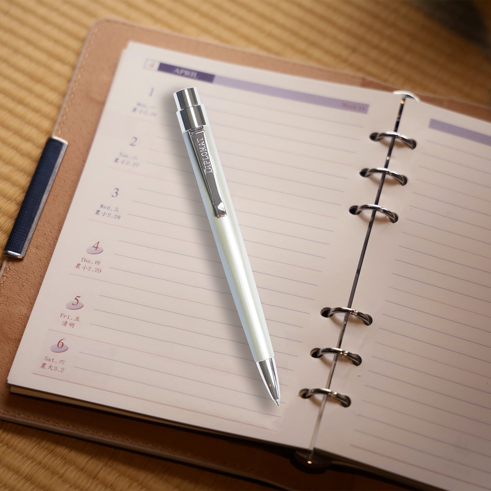 Diplomat Magnum Ball Point Pen - Pearl White (Black Ink, Medium Tip Refill)