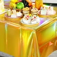 thumbnail image 4 of Iridescence Plastic Tablecloth, Shiny Disposable Rectangle Table Cover Holographic Foil Tablecloth Iridescent Party Decoration Birthday Bridal Wedding Christmas, 54" x 108", 4 of 7