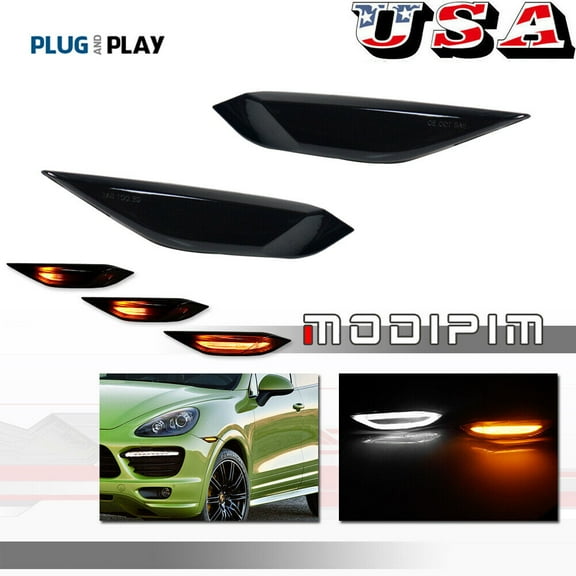Sequential LED front corner DRL turn signal lights suitable for 11-14 Porsche Cayenne 958-