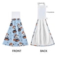 thumbnail image 4 of Panda Pattern Hand Towels 2 Pack Quick Dry Velvet Soft with Velcro Kitchen Bath 14x18in, 4 of 7