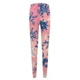 Women's Christmas Leggings Xmas Snowflake Print Yoga Pants Stretch Butt