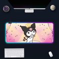 thumbnail image 1 of Hello Kitty kuromi my melody RGB Pc Gamer Keyboard Mouse Pad Mousepad LED Glowing Mouse Mats Rubber Gaming Computer Mausepad Jiayi, 1 of 7