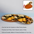 thumbnail image 4 of Thanksgiving Set of 6 Round Microfiber Leather Coasters, 11x11 cm/4.3x4.3 inch Drink Coasters for Table Home Decor, 4 of 6