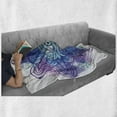 thumbnail image 6 of Eye Soft Flannel Fleece Throw Blanket, Third Eye with Hand Drawn Mandala Vivid Colors Aura Inner Peace Awareness, Cozy Plush for Indoor and Outdoor Use, 50" x 60", Aqua Blue Purple, by Ambesonne, 6 of 6