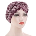 thumbnail image 2 of GDREDA Caps for Men Ruffle Women Wrap Cap Hat Hat Print Baseball Caps Wine,One Size, 2 of 2