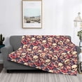 thumbnail image 2 of Rateoe Skull rock record artist Pattern Flannel Throw Blanket, Ultra-soft Blanket for Bed, Couch, Car, Hypoallergenic Anti-pilling blanket-60"x50"(Horizontal), 2 of 6
