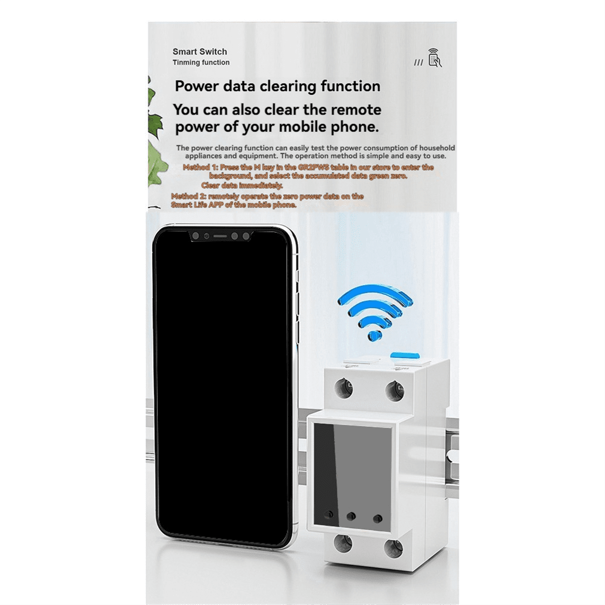 GR2P 100A Smart Electricity Meter Tuya WiFi Din Rail Power  Meter Digital Display Monitor Voltage Curve Ammeter