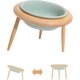 thumbnail image 1 of Ceramics Cat Bowl Adjustable Cat Food Bowl Kitty Bowl Raised Tilted Cat Water Bowl Pet Supplies Slanted Elevated Cat Bowl (300ml, Light Green), 1 of 4