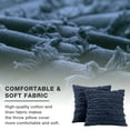 thumbnail image 4 of UlikTree Linen Throw Pillow Covers 2 Pack - Cushion Cover for Sofa Couch Decorative Square Pillowcase, Solid Modern Style Accent Pillows Covers with Zipper 20x20 Inches Navy Blue, 4 of 7
