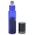 thumbnail image 2 of Botella profesional de vidrio enrollable para aceites esenciales, color azul, sencilla y portátil, 10 ml, con forma de ojo de tigre amarillo., 2 of 14