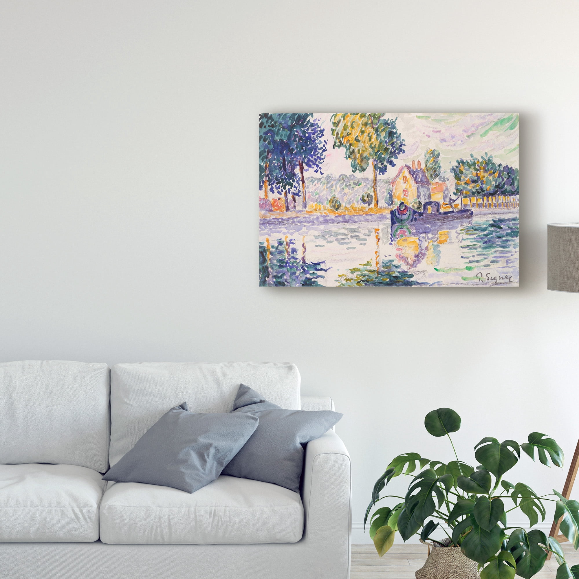 Trademark Fine Art 'View of the Seine, Samois' Canvas Art by Paul Signac