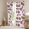 thumbnail image 3 of Feelyou Leopard Print Black Out Curtains, Pink Bowk Cherry Curtains Pack of 2 (42x63 Each), 3 of 6