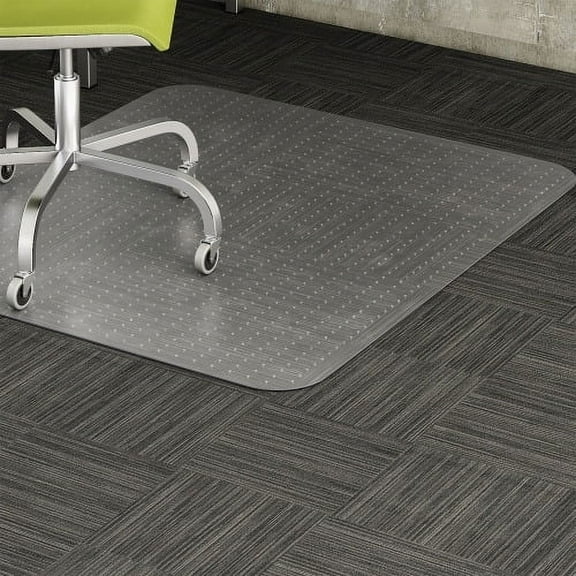 Lorell Low Pile Rectangular Chairmat Carpeted Floor - 60" Length x 46" Width x 0.12" Thickness - Rectangle - Vinyl - Clear