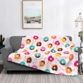 thumbnail image 2 of Rateoe Donut Pattern Flannel Throw Blanket, Ultra-soft Blanket for Bed, Couch, Car, Hypoallergenic Anti-pilling blanket-50"x40"(Horizontal), 2 of 6