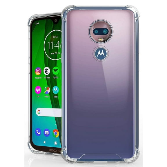 Case for Moto G7 Play, Clear [Aquaflex] Transparent Flexible TPU [Shock Absorbing] Bumper Cover for Motorola Moto G7 Play, Moto G7 Optimo (XT1952)