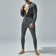 thumbnail image 6 of Tao Tao Men's Cotton Thermal Underwear Union Suits Henley Onesies Base Layer Gray L, 6 of 9