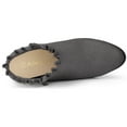 thumbnail image 5 of Unique Bargains Women's Pointed Toe Ruffle Block Heels Ankle Booties Grey 6, 5 of 7