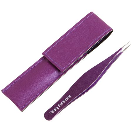 Tweezers for Ingrown Hair Sparkles with Purple Case  Stainless