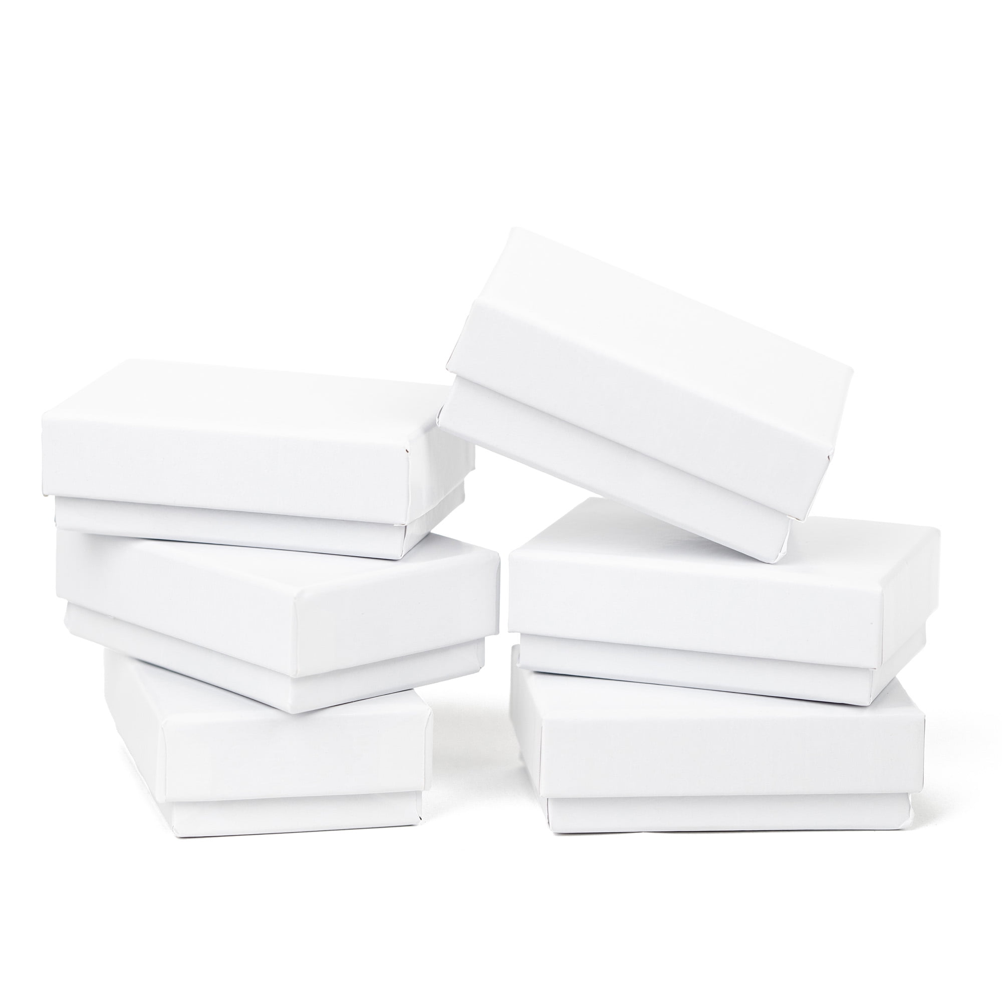 (4 pack) CousinDIY Small Rectangle 3x2in Paper Jewelry Boxes, White, Pendant/Earring, 69990135, 6 Piece