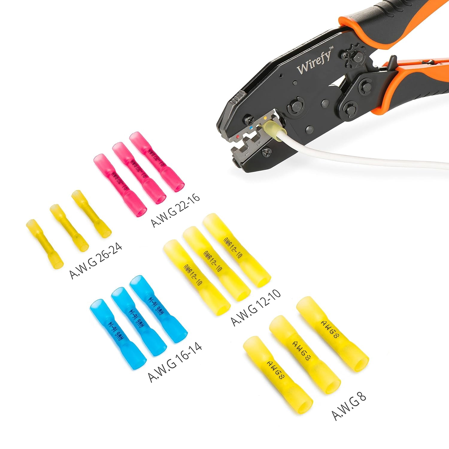 Wirefy 200 PCS Heat Shrink Butt Connectors Red 22-16 AWG - Marine Grade Butt Connectors - Wire Butt Splice Connectors - Electrical Waterproof Heat Shrink Butts